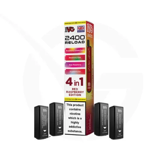 Red Raspberry Edition 4-in-1 Prefilled Pods By IVG 2400 Reload