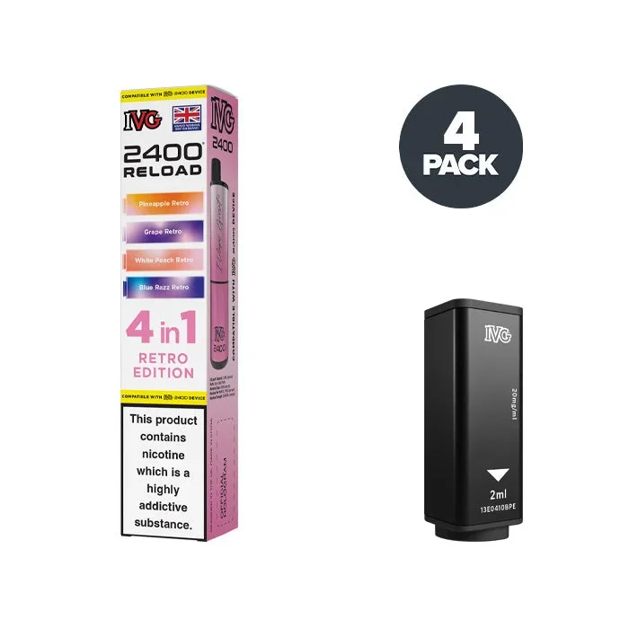 Retro Edition IVG 2400 Reload 4 in 1 Prefilled Pods