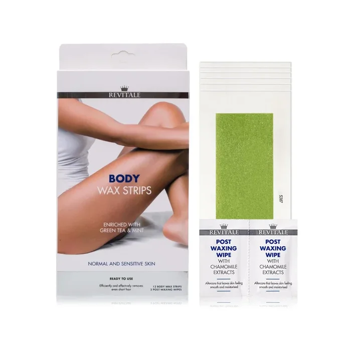 REVITALE BODY WAX STRIPS WITH GREEN TEA & MINT 12 PCS