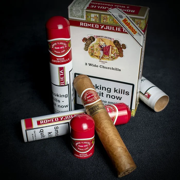 Romeo y Julieta Wide Churchill Tubos Cuban Cigars – 3 Pack