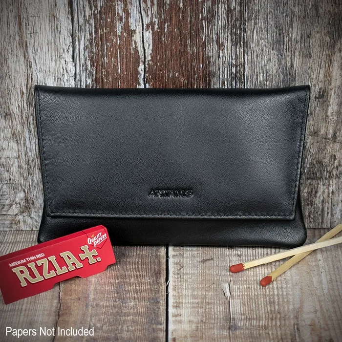 Sarome Leather Handrolling Pouch – Black PO21
