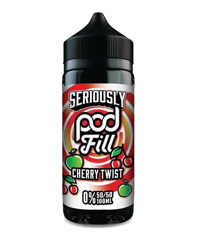 Seriously Pod Fill 100ml – Cherry Twist (FREE NIC SHOTS)