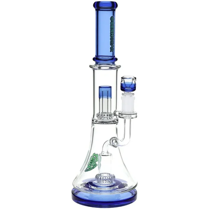 SeshGear Double Showerhead Perc Glass Water Pipe – 13″ / 14mm F