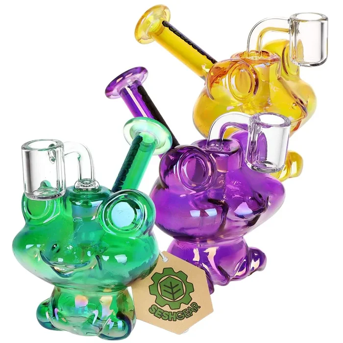 SeshGear Electro Frog Glass Dab Rig – 4.5″ / 14mm F / Colors Vary