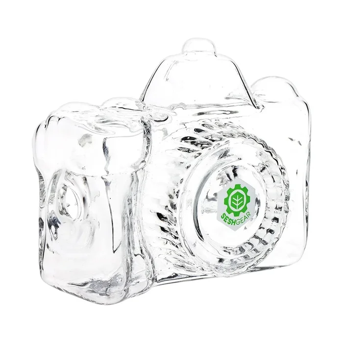 SeshGear Old School Camera Glass Hand Pipe – 3.75″ / Clear