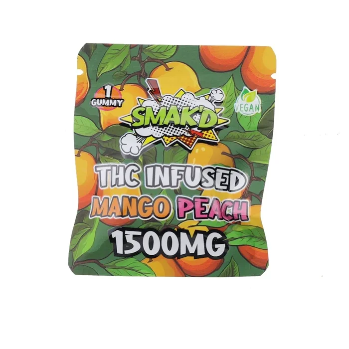 Smakd Mango Peach Delta 8 + HHC Gummy – 1500mg