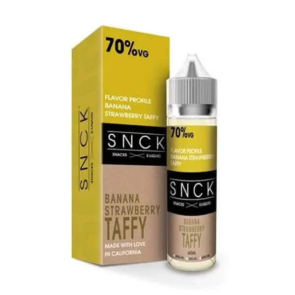 SNCK Banana Strawberry Taffy Max VG E-Liquid 50ml Short fill