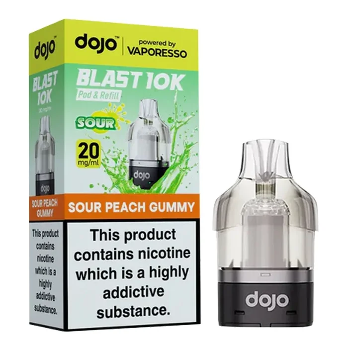 Sour Peach Gummy Dojo Blast 10K Pre-filled Pod by Vaporesso