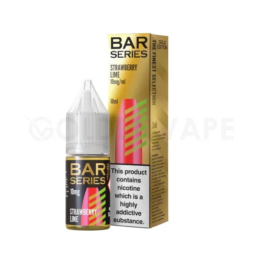 Strawberry Lime 10ml Nic Salt E-Liquid By Bar Series Gold Edition
