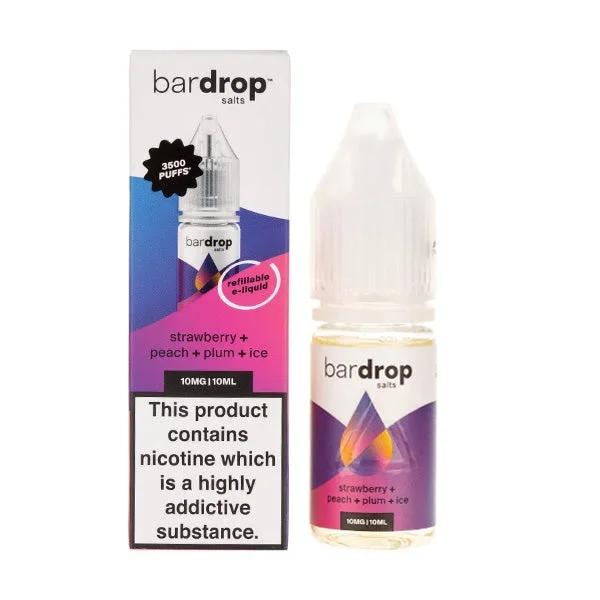 Strawberry Peach Plum Ice Nic Salt E-Liquid by Bar Drop