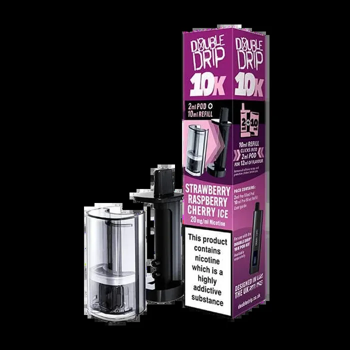 Strawberry Raspberry Cherry Ice Double Drip 10K Refill Pack