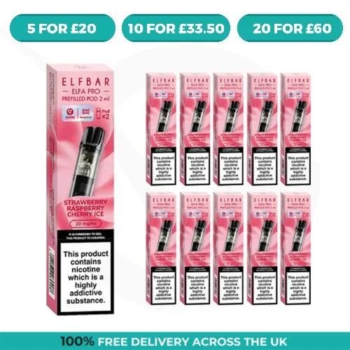 Strawberry Raspberry Cherry Ice Elfa Pro Prefilled Pods by Elf Bar
