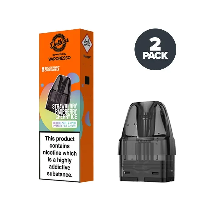 Strawberry Raspberry Cherry Ice Vaporesso Deliciu Mate Pre-filled Pods