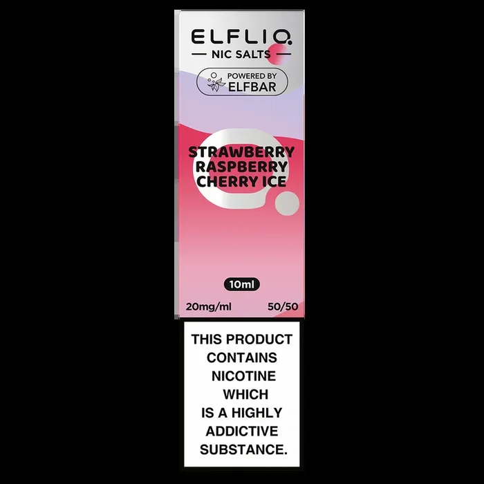 Strawberry Raspberry Cherry lce Elfliq Nic Salt by Elfbar – 10ml