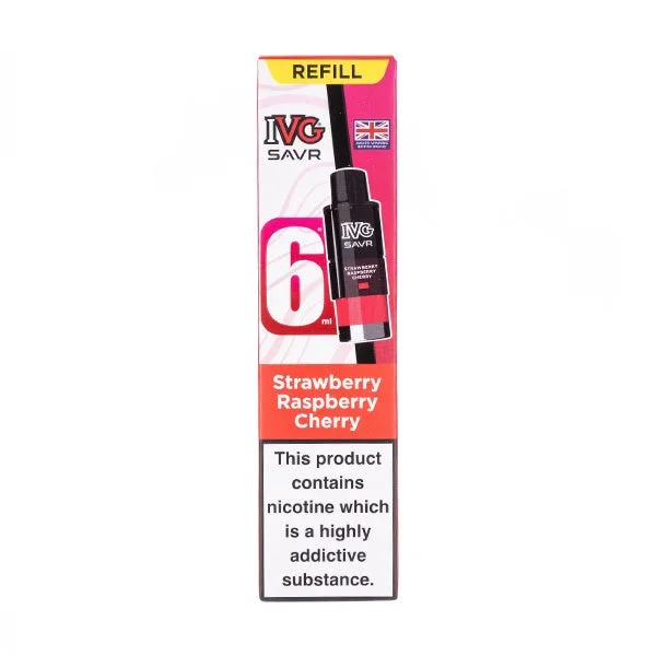Strawberry Raspberry Cherry SAVR Prefilled Pod + Refill by IVG