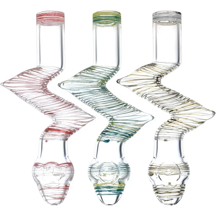 Striped Zig Zag Glass Steamroller – 8.5″