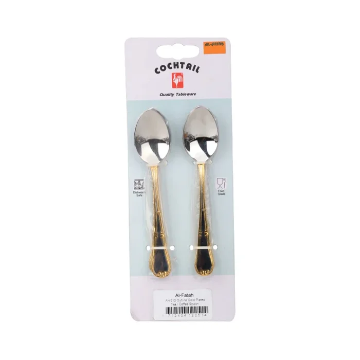 TEA/COFFEE SPOON SET COCKTAIL HALF GOLD 6PC ART 212 PC
