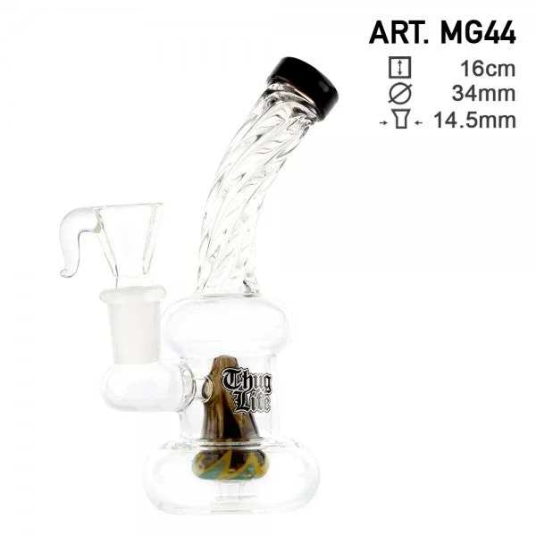 Thug Life | 6″ Bubbler Shaped Rasta Water Pipe