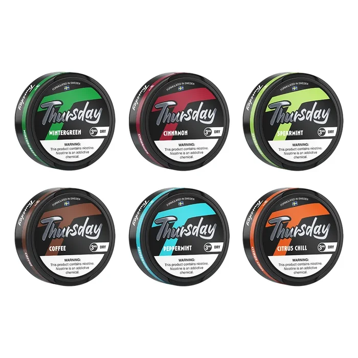 Thursday Dry Nicotine Pouches (20ct Can) 5pc Display