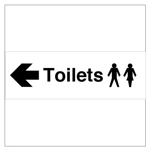 Toilets Gents & Ladies symbol arrow left sign