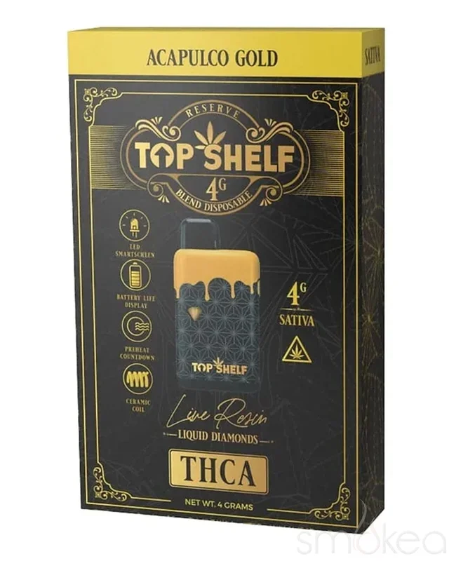 Top Shelf Hemp 4g THCA Live Resin Vape – Acapulco Gold