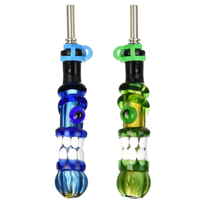 Trippy Face Dab Straw w/ Ti Tip – 5″/10mm F/Colors Vary