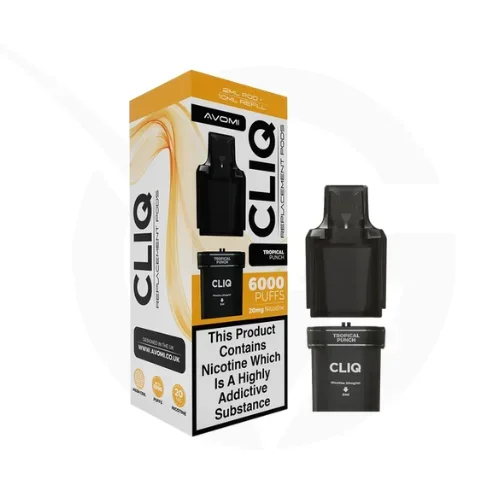 Tropical Punch Prefilled Pods By Avomi Cliq 6000 + Refill Containers