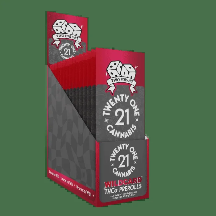 Twenty One THC-A Pre Roll 1g 2ct (15/pack) [DROPSHIP]