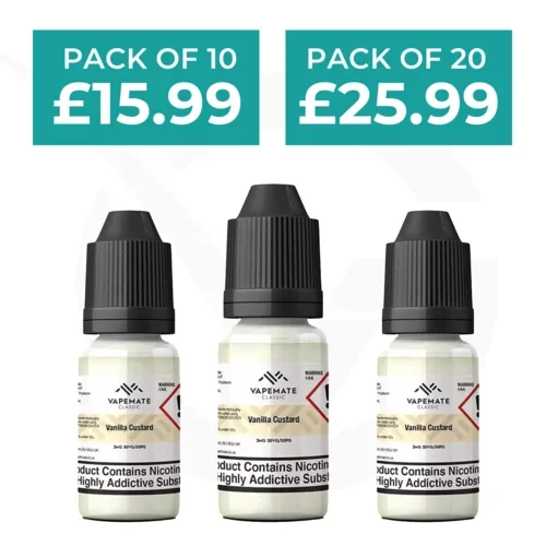Vanilla Custard 10ml 50/50 E-Liquid By Vapemate – Pack of 10 & 20