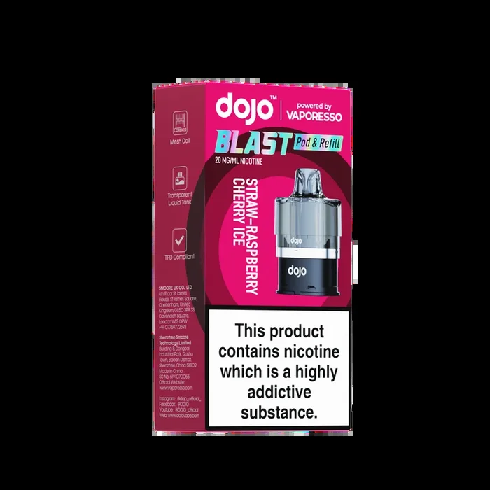 Vaporesso DOJO Blast 6000 Refillable Pod 12ml – Strawberry Raspberry Cherry Ice