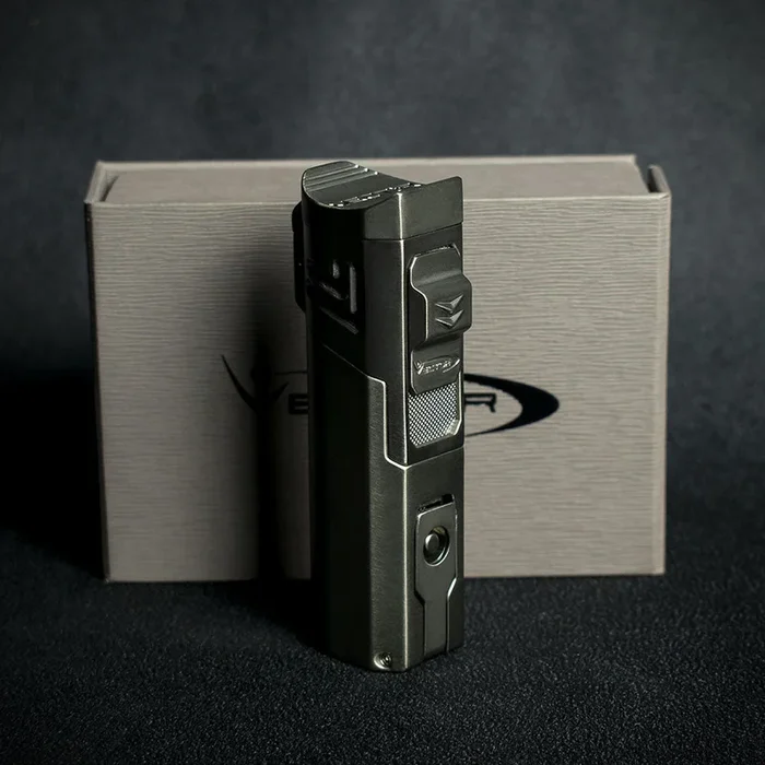 Vector Caliper Single Jet Flame Cigar Lighter With Punch Cutter – Gunmetal