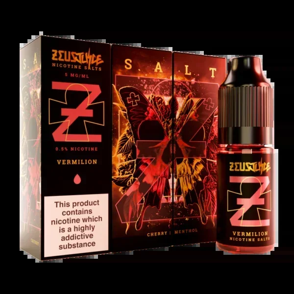 Vermilion 10ml Nic Salt E-Liquid by Zeus Juice