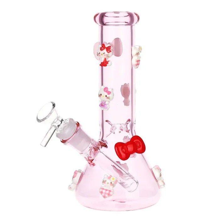 Wassup Hello Kitty Beaker Glass Water Pipe – 8″ / 14mm F / Pink