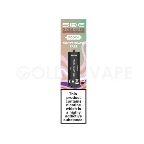 White Peach Razz Crystal 4in1 Prefilled Pods By SKE
