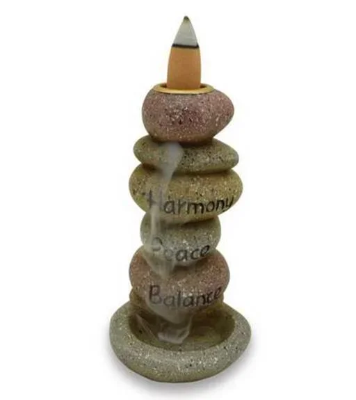 ZenN – Big Rock Tower Carved Backflow Incense Burner 4.3×3.7×7.3”