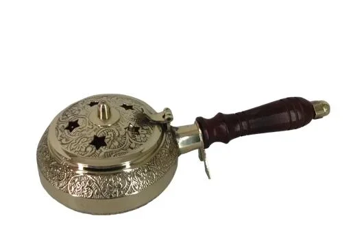 ZenN – Brass Charcoal Burner w/ Wooden Handle Stars