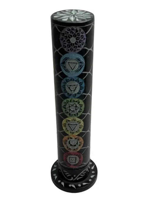 ZenN – Engraved Seven Chakra Symbols & Colours Tower Ash Catcher