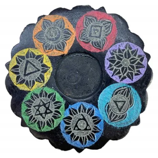 ZenN – Seven Chakra Carving & Seven Chakra Colours Lotus Shape Cone Burner