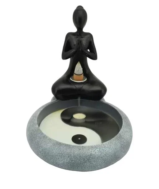 ZenN – Ying Yang w/ Meditation Backflow Incense Burner 5.9×4.8×5.5”