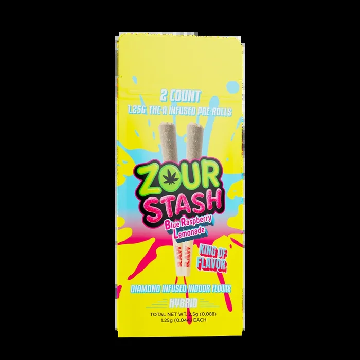 Zour Stash THC-A Diamond Infused 1.25g Pre Rolls – 2 Count