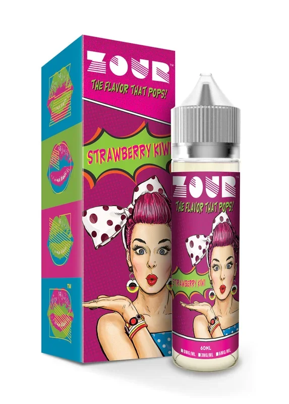Zour Strawberry Kiwi Max VG E-Liquid 50ml Short fill